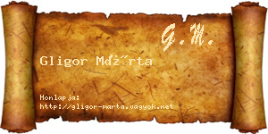 Gligor Márta névjegykártya